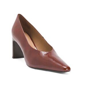 FLATTERED Brick Red Made In Spain Patent Leather Tove Pumps